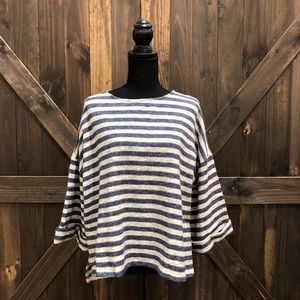 Navy/Cream Hi-lo Sweater